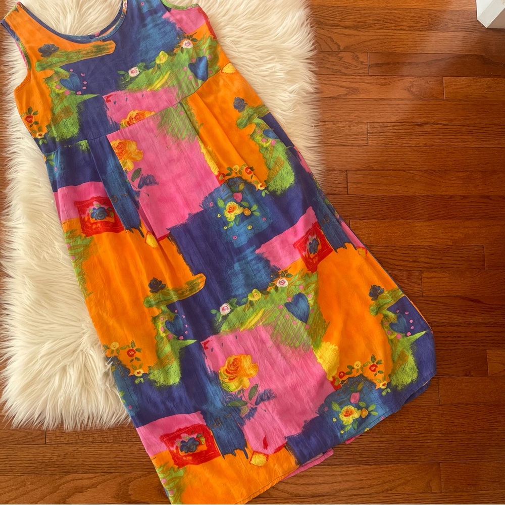Vintage 90s Jams World Maxi Sun Dress Classic With Pockets Hippie Boho Grunge M - Picture 4 of 6